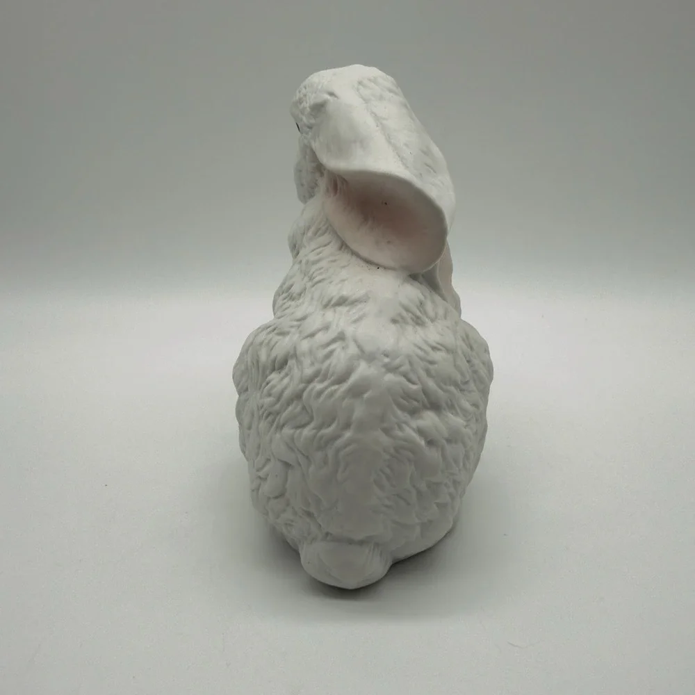 Dept 56‎ Bisque Bunny Figurine Vintage White Textured Rabbit Easter Decor 5.5
